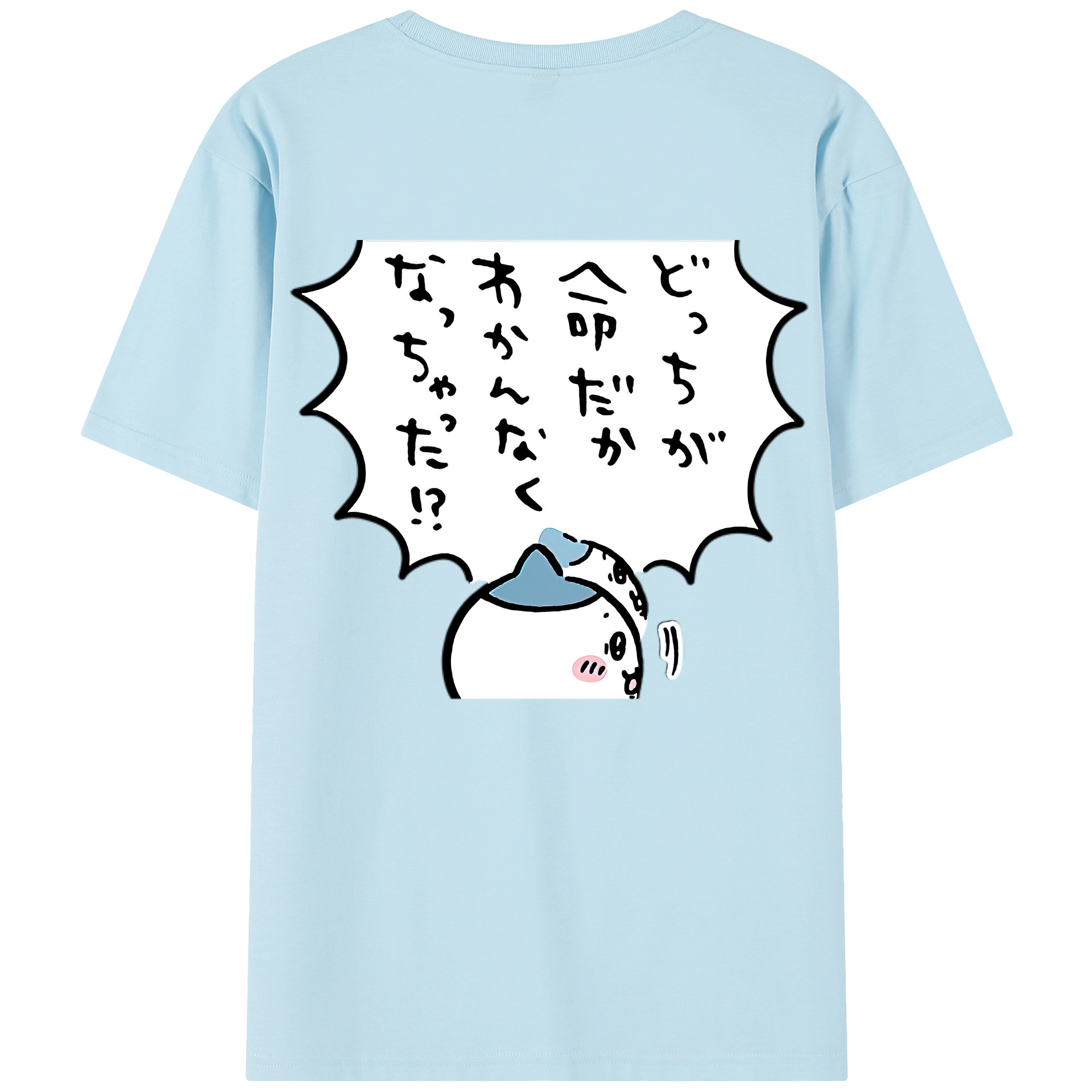 （画像用） ちいかわ ハチワレ Chii-kawa hachiware 綿100％半袖Tシャツ（背面プリント）